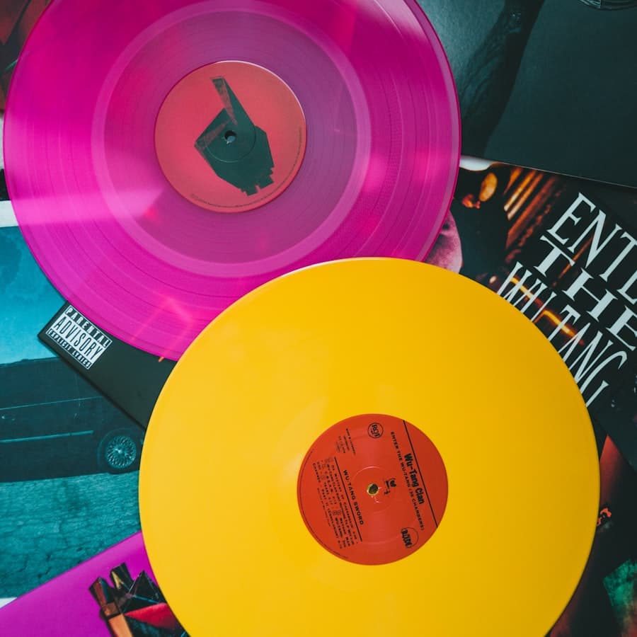 Hands working on a vinyl record